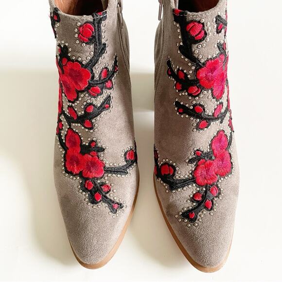 Jeffrey Campbell Grey Suede Cherry Blossom Booties - Picture 4 of 9